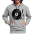 Schallplatte Vinyl Retro Style Musik Kontrast-Hoodie - Grau meliert/Navy