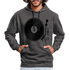 Schallplatte Vinyl Retro Style Musik Kontrast-Hoodie - Anthrazit/Schwarz