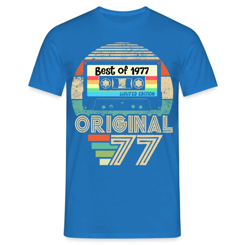 Jahrgang 1977 Geburtstag Geboren 1977 Retro Kassette Geschenk T-Shirt - Royalblau