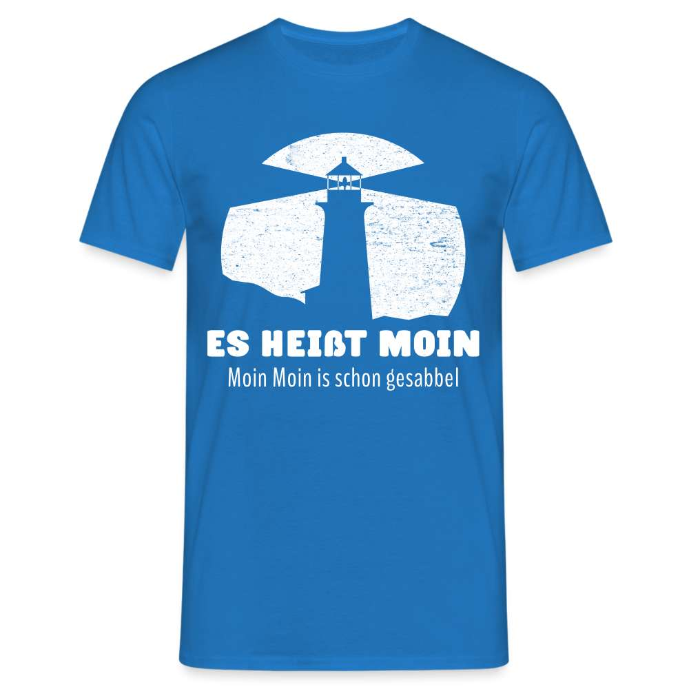 Moin - Norddeutsch Spruch - Leuchtturm - Lustiges T-Shirt - Royalblau