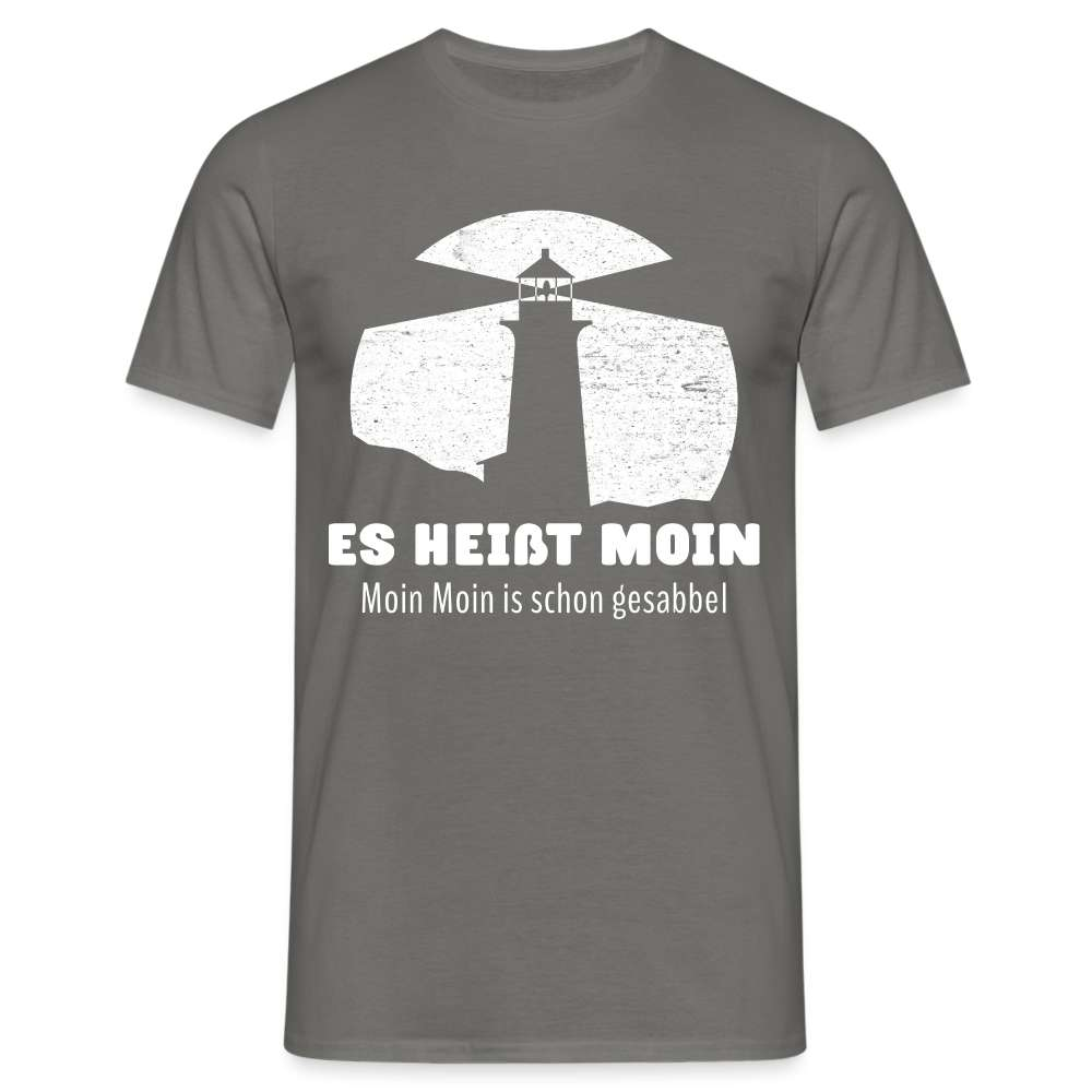 Moin - Norddeutsch Spruch - Leuchtturm - Lustiges T-Shirt - Graphit