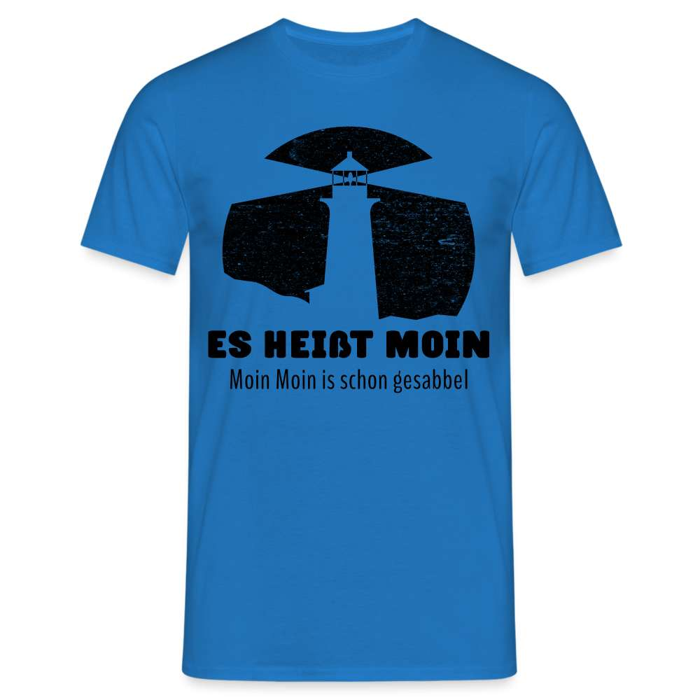 Moin - Norddeutsch Spruch - Leuchtturm - Lustiges T-Shirt - Royalblau