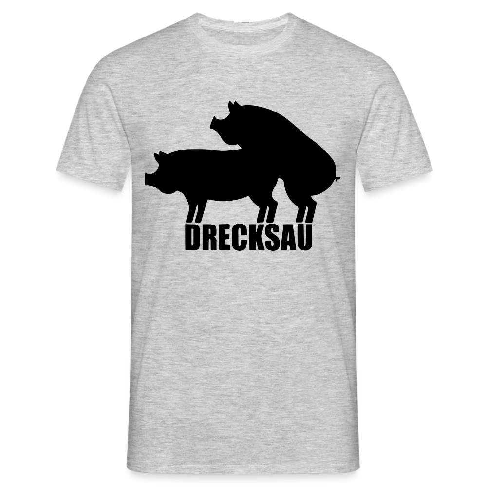 Lustig Schweine Bauern Shirt Drecksau Witziges T-Shirt - Grau meliert