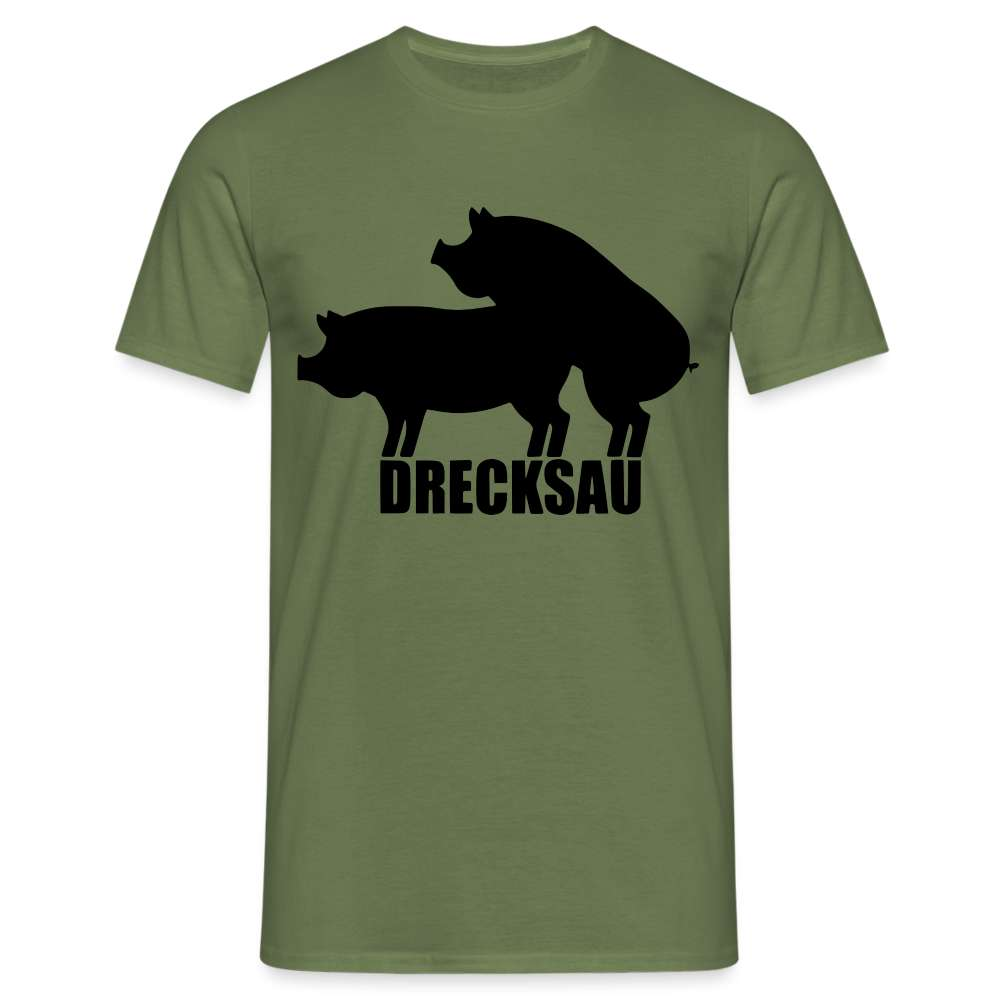 Lustig Schweine Bauern Shirt Drecksau Witziges T-Shirt - Militärgrün