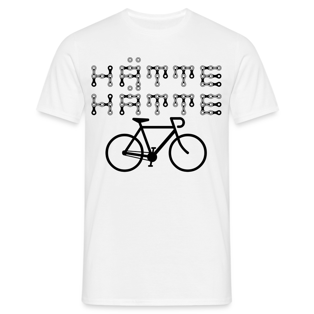 Fahrrad Fahrer Hätte Hätte Fahrradkette Witziges Männer T-Shirt - weiß