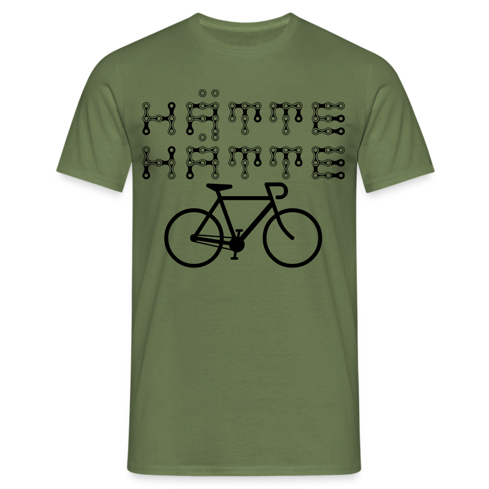 Fahrrad Fahrer Hätte Hätte Fahrradkette Witziges Männer T-Shirt - Militärgrün