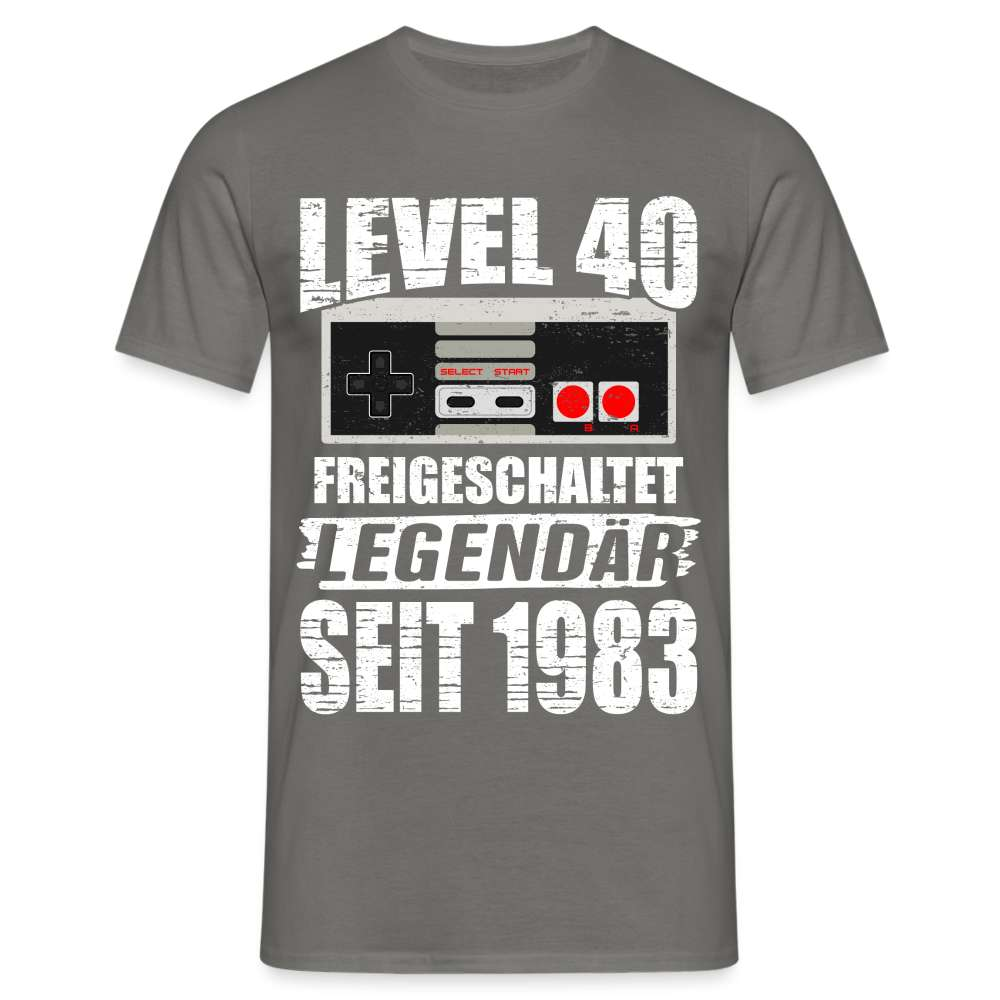 40. Geburtstag 1983 Retro Gaming NES LEVEL 40  Geschenk T-Shirt - Graphit