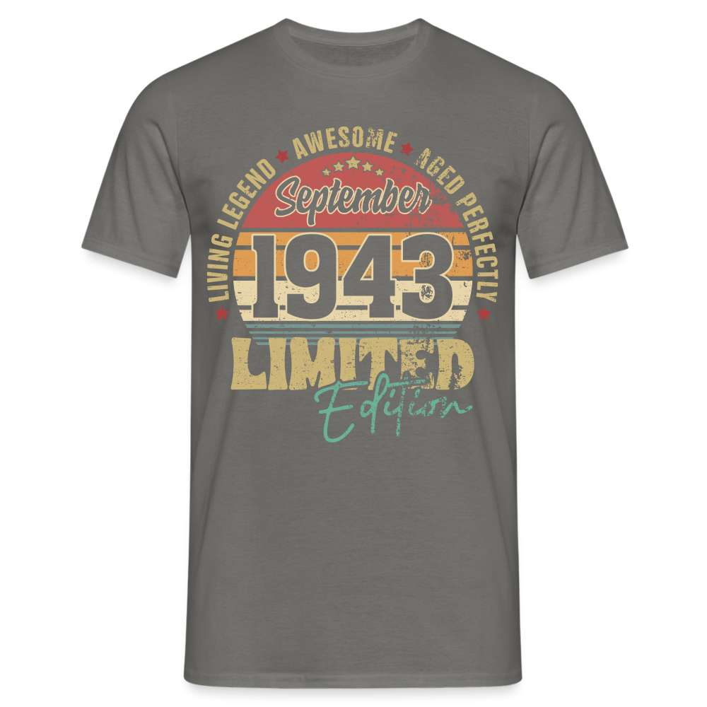 80. Geburtstag Limited Edition 1943 AWESOME - Geschenk T-Shirt - Graphit