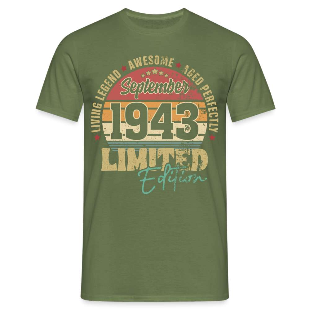 80. Geburtstag Limited Edition 1943 AWESOME - Geschenk T-Shirt - Militärgrün