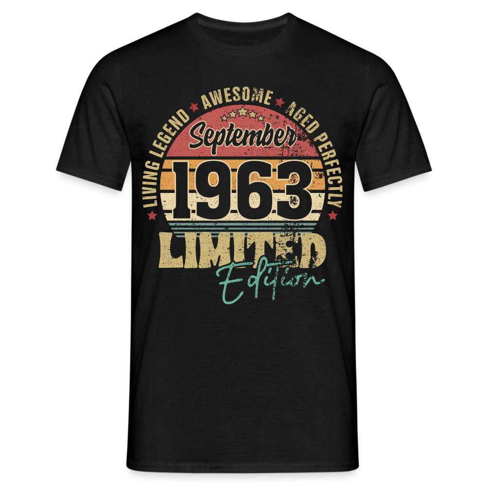 60. Geburtstag Limited Edition 1963 AWESOME - Geschenk T-Shirt - Schwarz