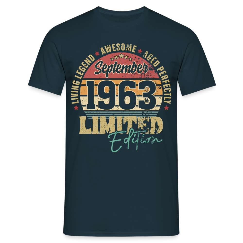 60. Geburtstag Limited Edition 1963 AWESOME - Geschenk T-Shirt - Navy