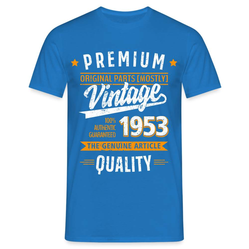 70. Geburtstag - Vintage - Original Parts - Geboren 1953 - Geschenk T-Shirt - Royalblau