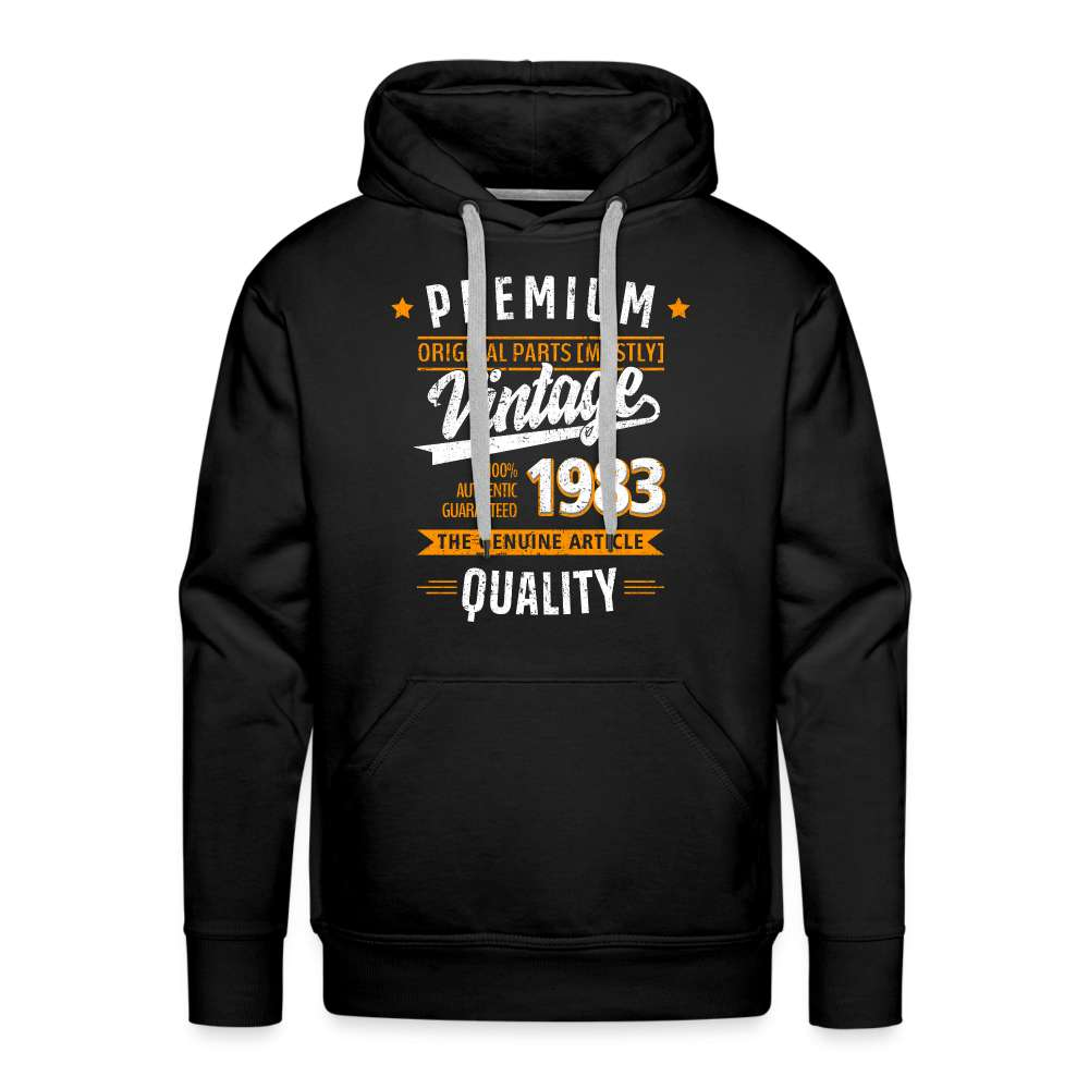 40. Geburtstag - Vintage - Original Parts - Geboren 1983 - Geschenk Premium Hoodie - Schwarz