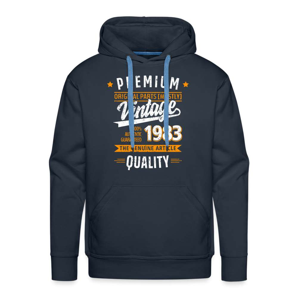 40. Geburtstag - Vintage - Original Parts - Geboren 1983 - Geschenk Premium Hoodie - Navy