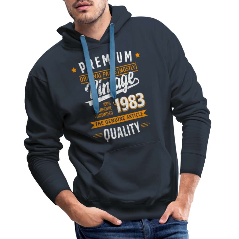 40. Geburtstag - Vintage - Original Parts - Geboren 1983 - Geschenk Premium Hoodie - Navy