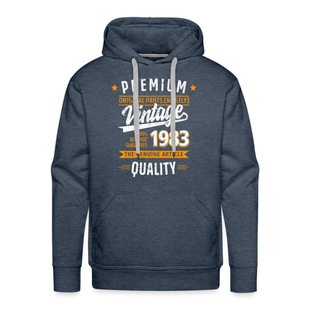 40. Geburtstag - Vintage - Original Parts - Geboren 1983 - Geschenk Premium Hoodie - Jeansblau