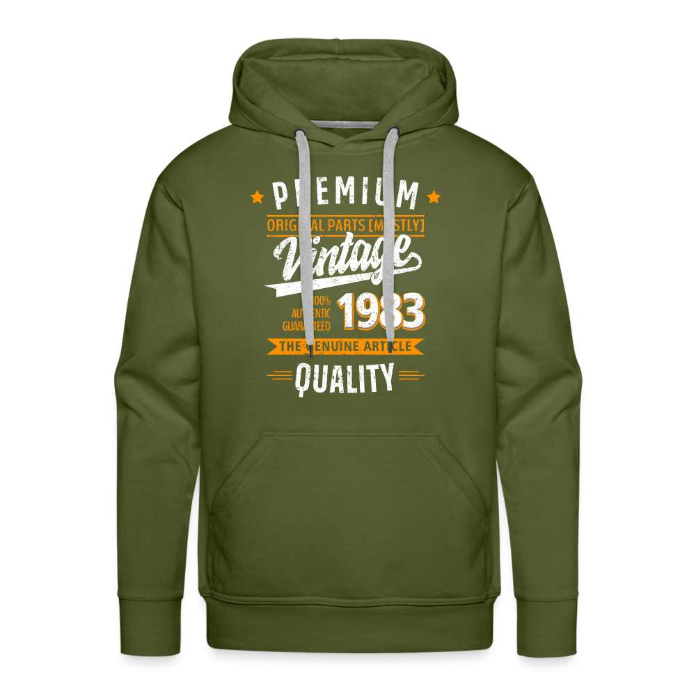 40. Geburtstag - Vintage - Original Parts - Geboren 1983 - Geschenk Premium Hoodie - Olivgrün