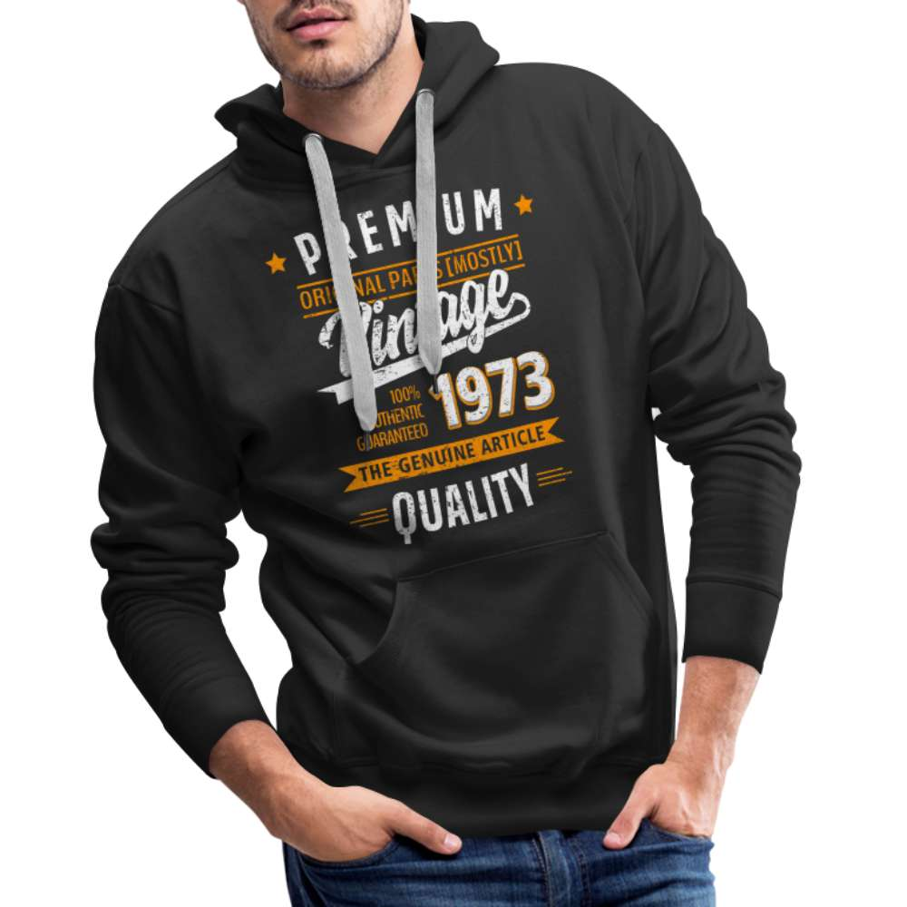 50. Geburtstag - Vintage - Original Parts - Geboren 1973 - Geschenk Premium Hoodie - Schwarz