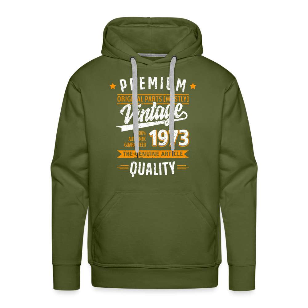 50. Geburtstag - Vintage - Original Parts - Geboren 1973 - Geschenk Premium Hoodie - Olivgrün