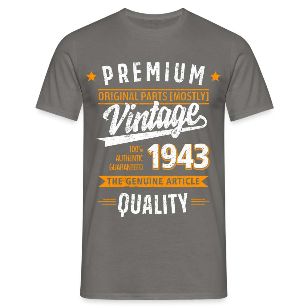 80. Geburtstag - Vintage - Original Parts - Geboren 1943 - Geschenk T-Shirt - Graphit