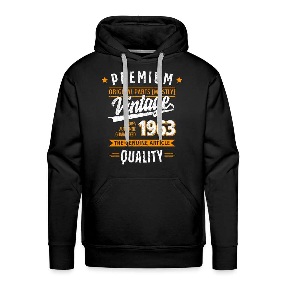 60. Geburtstag - Vintage - Original Parts - Geboren 1963 - Geschenk Premium Hoodie - Schwarz