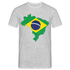 Brasilien Flagge - Geschenk für Brasilien Fans - T-Shirt - Grau meliert