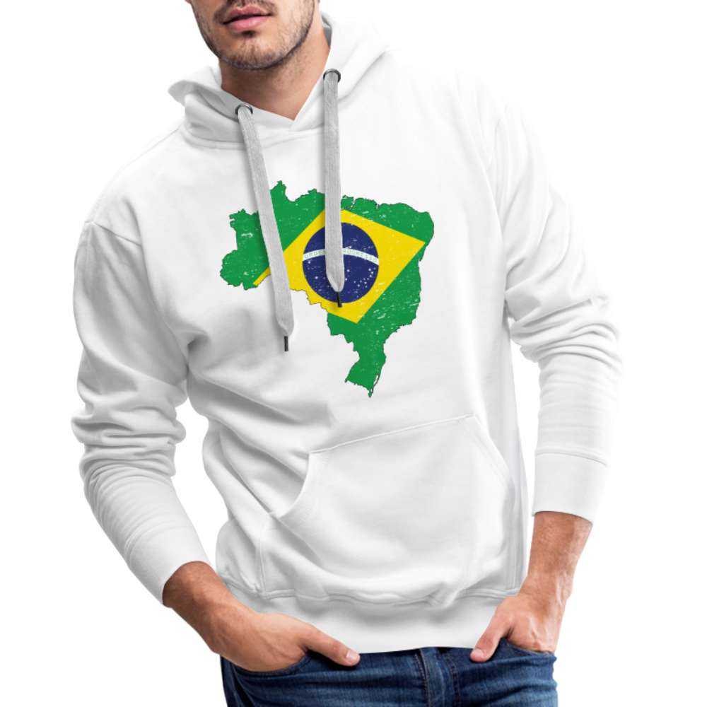 Brasilien Flagge - Geschenk für Brasilien Fans - Premium Hoodie - weiß