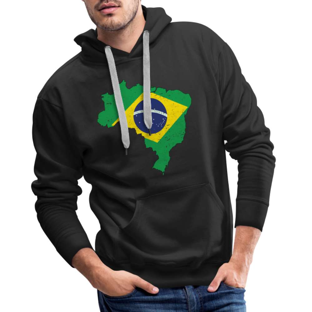 Brasilien Flagge - Geschenk für Brasilien Fans - Premium Hoodie - Schwarz