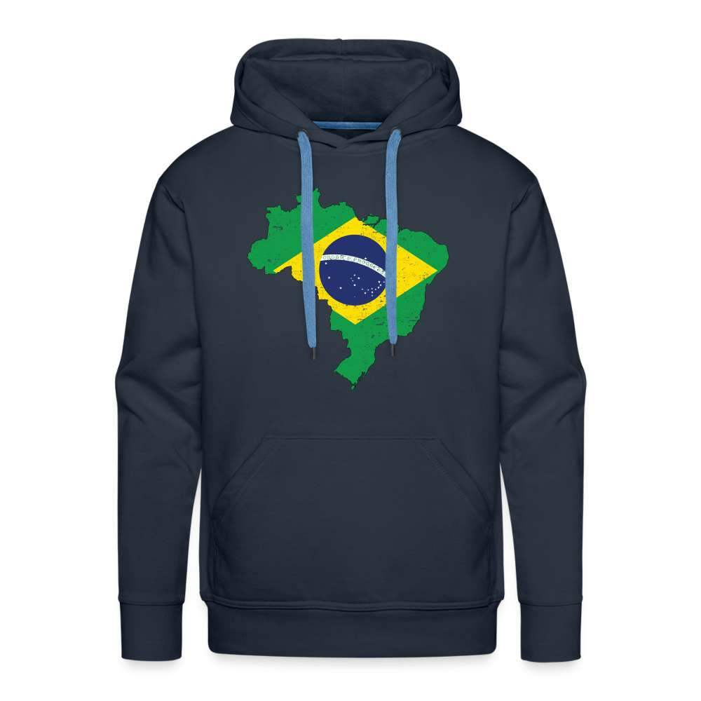 Brasilien Flagge - Geschenk für Brasilien Fans - Premium Hoodie - Navy