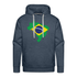 Brasilien Flagge - Geschenk für Brasilien Fans - Premium Hoodie - Jeansblau