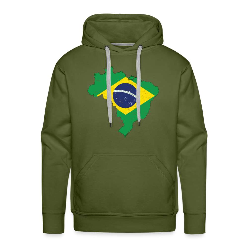 Brasilien Flagge - Geschenk für Brasilien Fans - Premium Hoodie - Olivgrün