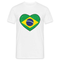 Brasilien Herz Flagge - Love Brazil - Brasilien Fan T-Shirt - weiß