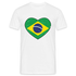 Brasilien Herz Flagge - Love Brazil - Brasilien Fan T-Shirt - weiß