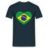 Brasilien Herz Flagge - Love Brazil - Brasilien Fan T-Shirt - Navy