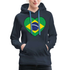 Brasilien Herz Flagge - Love Brazil - Brasilien Fan Frauen Premium Hoodie - Navy