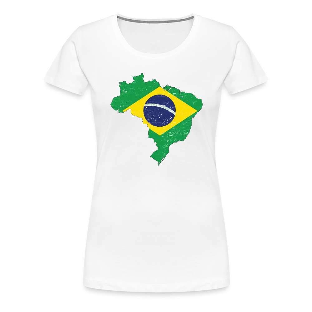 Brasilien Flagge - Geschenk für Brasilien Fans - Frauen T-Shirt - weiß