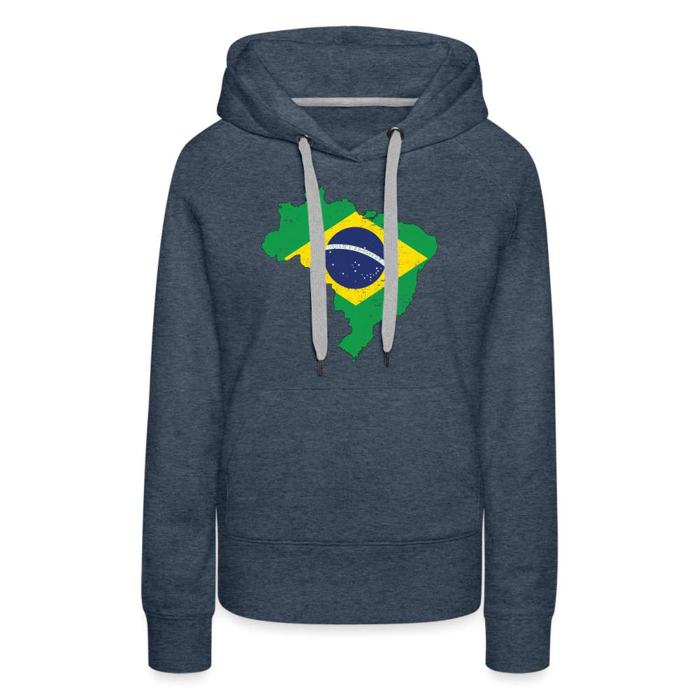 Brasilien Flagge - Geschenk für Brasilien Fans - Frauen Hoodie - Jeansblau