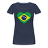 Brasilien Herz Flagge - Love Brazil - Brasilien Fan Frauen T-Shirt - Navy