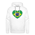 Brasilien Herz Flagge - Love Brazil - Brasilien Fan Herren Hoodie - weiß