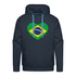 Brasilien Herz Flagge - Love Brazil - Brasilien Fan Herren Hoodie - Navy