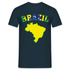 Brasilien Flagge Landkarte - Love Brazil - Brasilien Fan T-Shirt - Navy