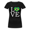 Brasilien Flagge Landkarte - Love Brazil - Brasilien Fan Frauen Premium T-Shirt - Schwarz