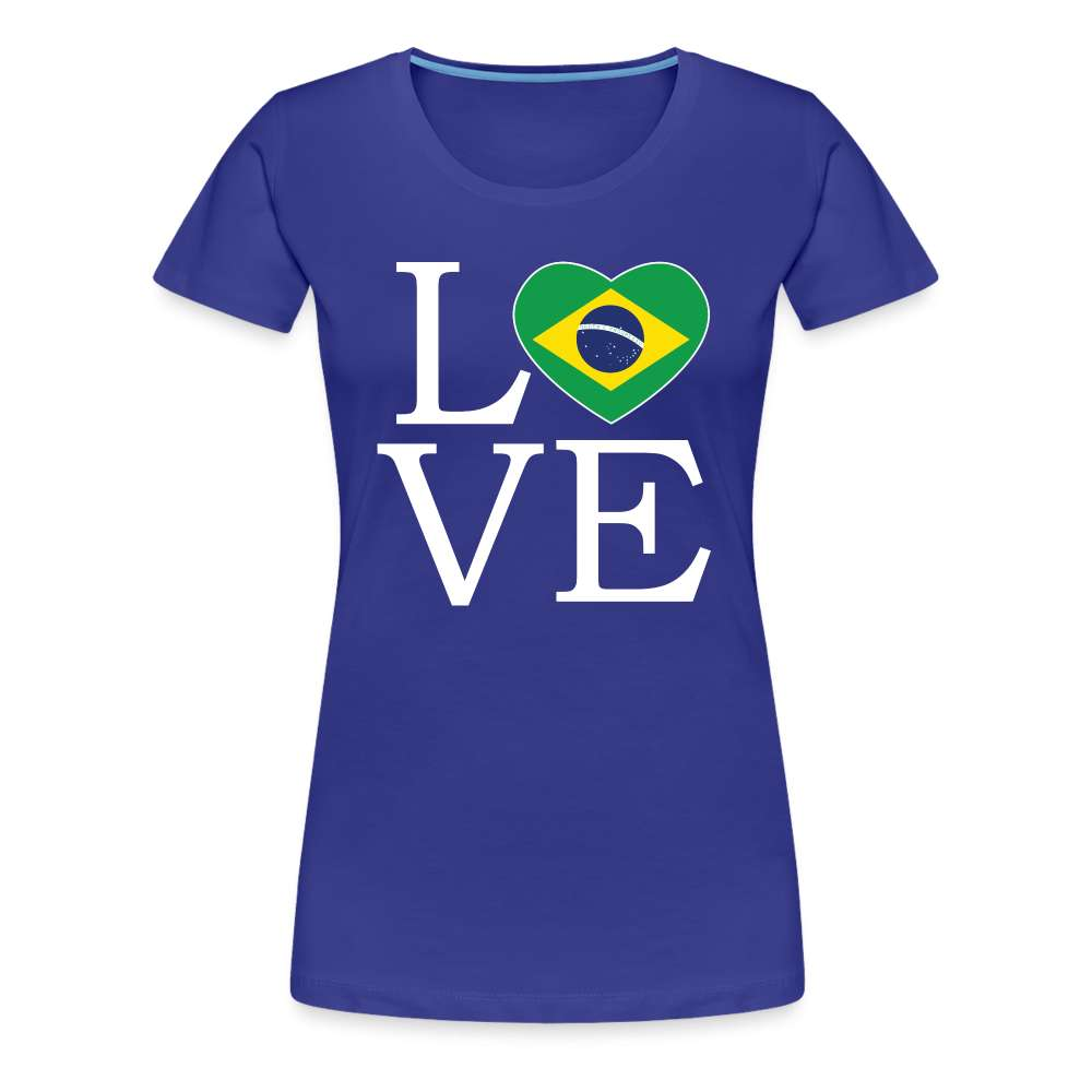 Brasilien Flagge Landkarte - Love Brazil - Brasilien Fan Frauen Premium T-Shirt - Königsblau