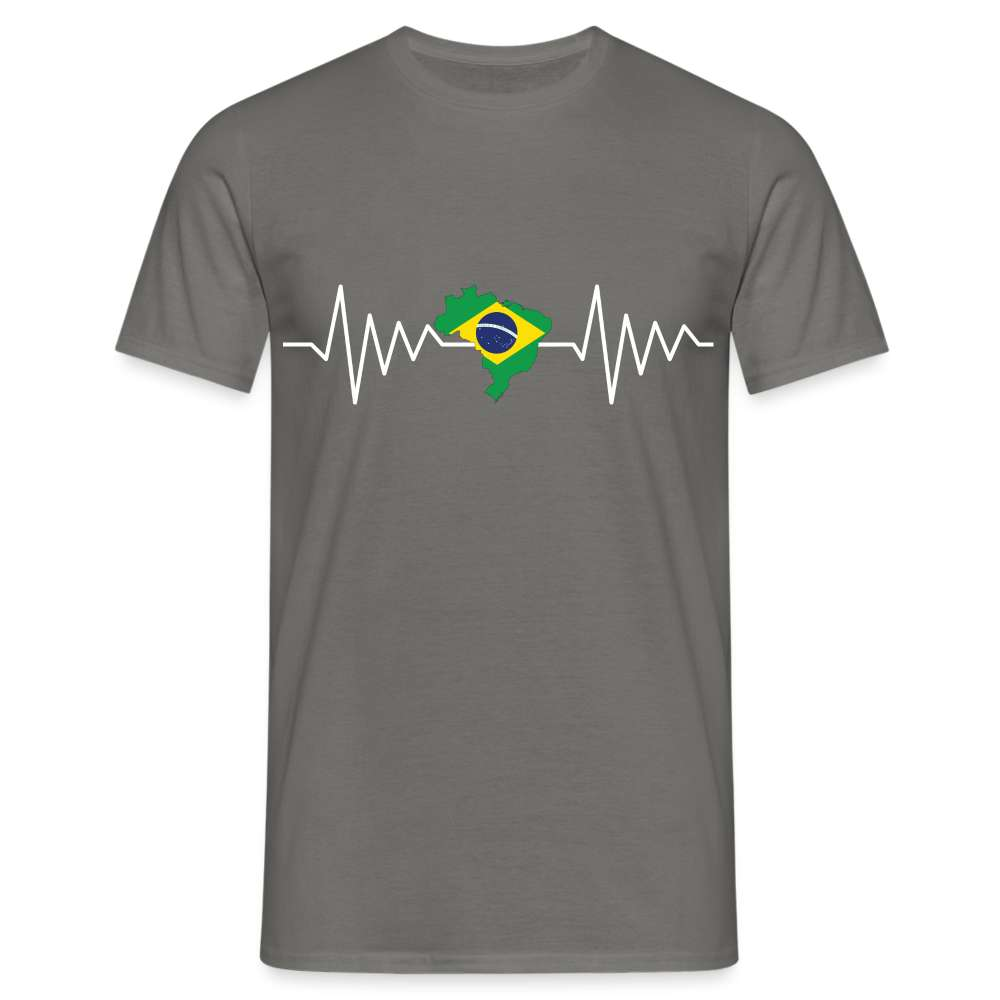 Brasilien EKG Flagge Herzschlag - Love Brazil - Brasilien Fan T-Shirt - Graphit