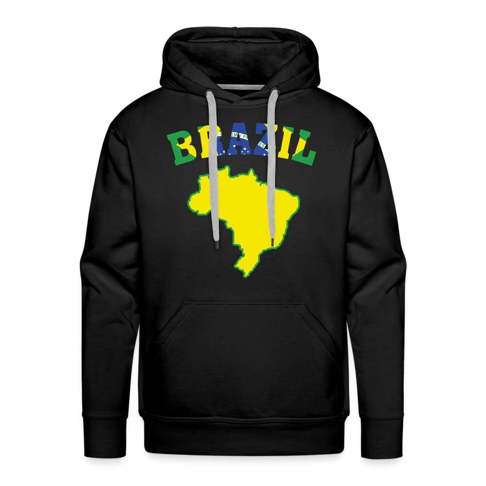 Brasilien Flagge Landkarte - Love Brazil - Brasilien Fan Herren Premium Hoodie - Schwarz