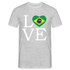 Brasilien Flagge - Love Brazil - Brasilien Fan T-Shirt T-Shirt - Grau meliert