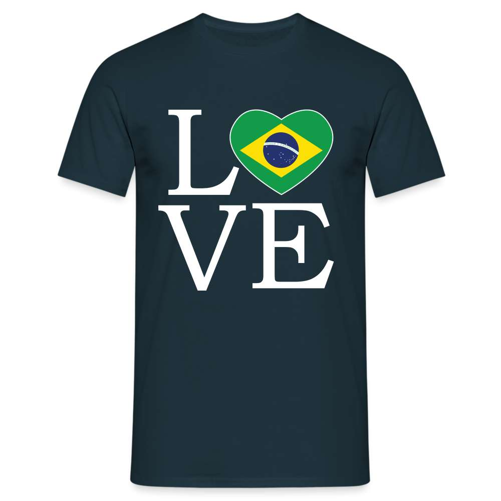 Brasilien Flagge - Love Brazil - Brasilien Fan T-Shirt T-Shirt - Navy