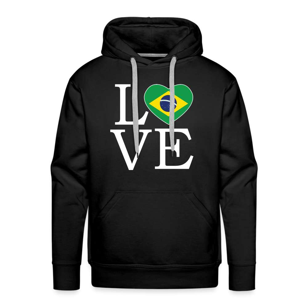 Brasilien Flagge Landkarte - Love Brazil - Brasilien Fan Premium Hoodie - Schwarz