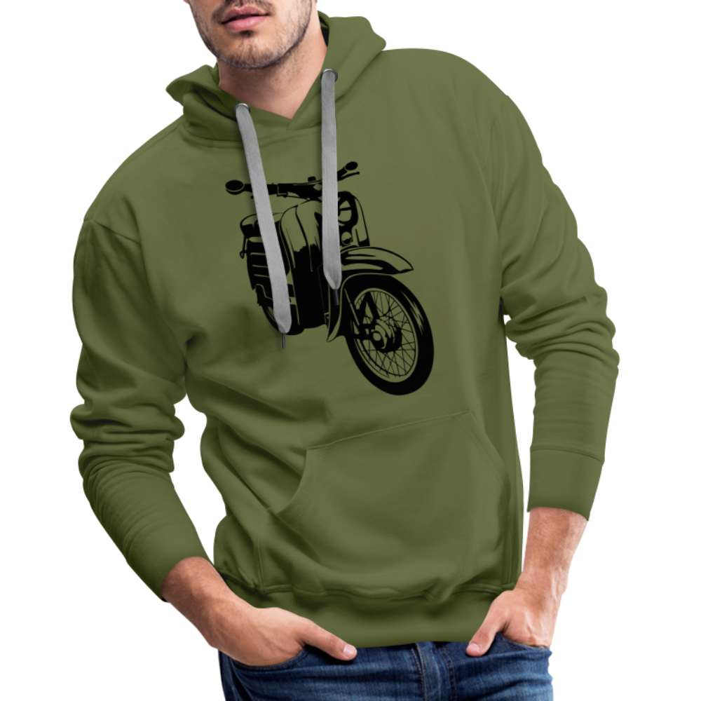 Simson Schwalbe DDR Moped Herren Premium Hoodie - Olivgrün