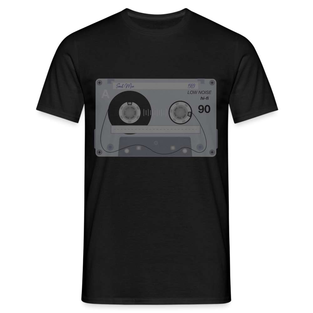 Cooles Musik T-Shirt mit Motiv Tape Kassette T-Shirt - Schwarz